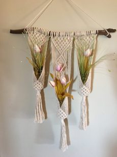 Macrame Diamond Triple Plant Hanger (PBH3)