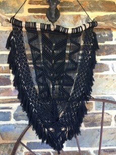 Macrame Black Aztec Wall Hanging (WH5)