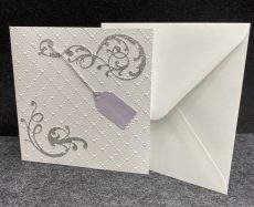Embossed Glitter Swirls Card in Silver