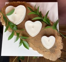 Trio of Soy Heart Candles